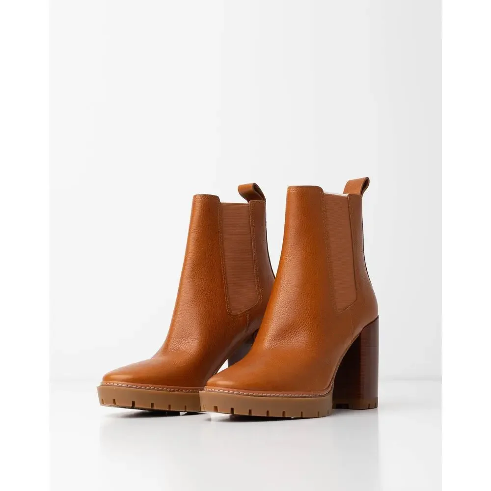 Tory Burch Women's Carson Lug Sole High Heel Boots Size 10
